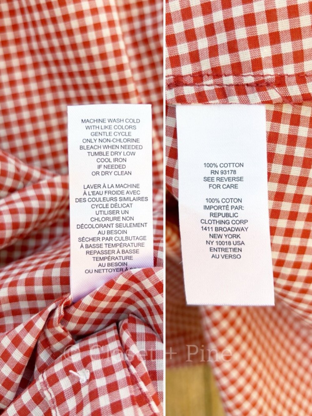 Industry Gingham Top Red Gingham June Puff Sleeve Size Small NWT - Picture 10 of 17